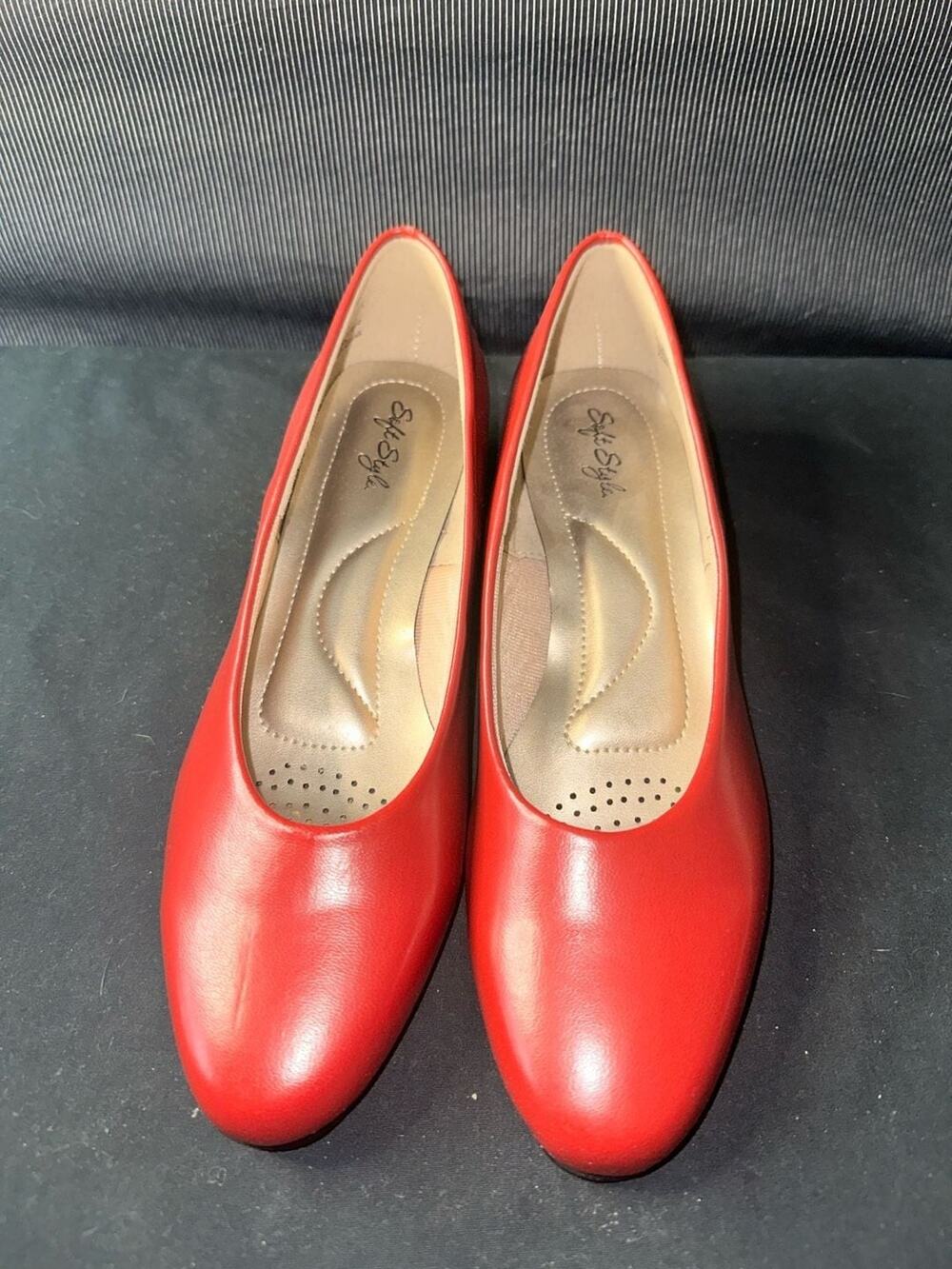 No.08 Soft Style by Hush Puppies Angel II Red Low Heel Pumps